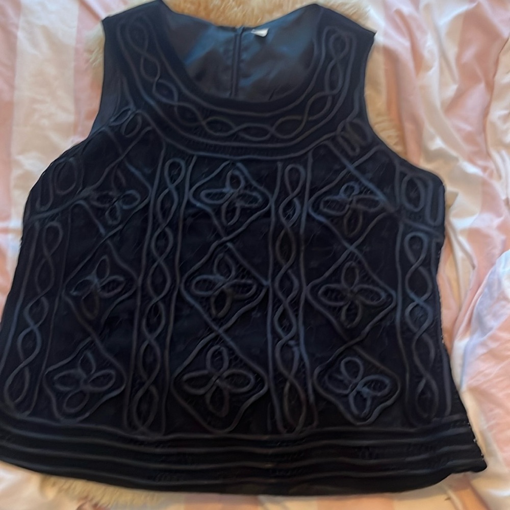 Black lace overlay shirt size 16